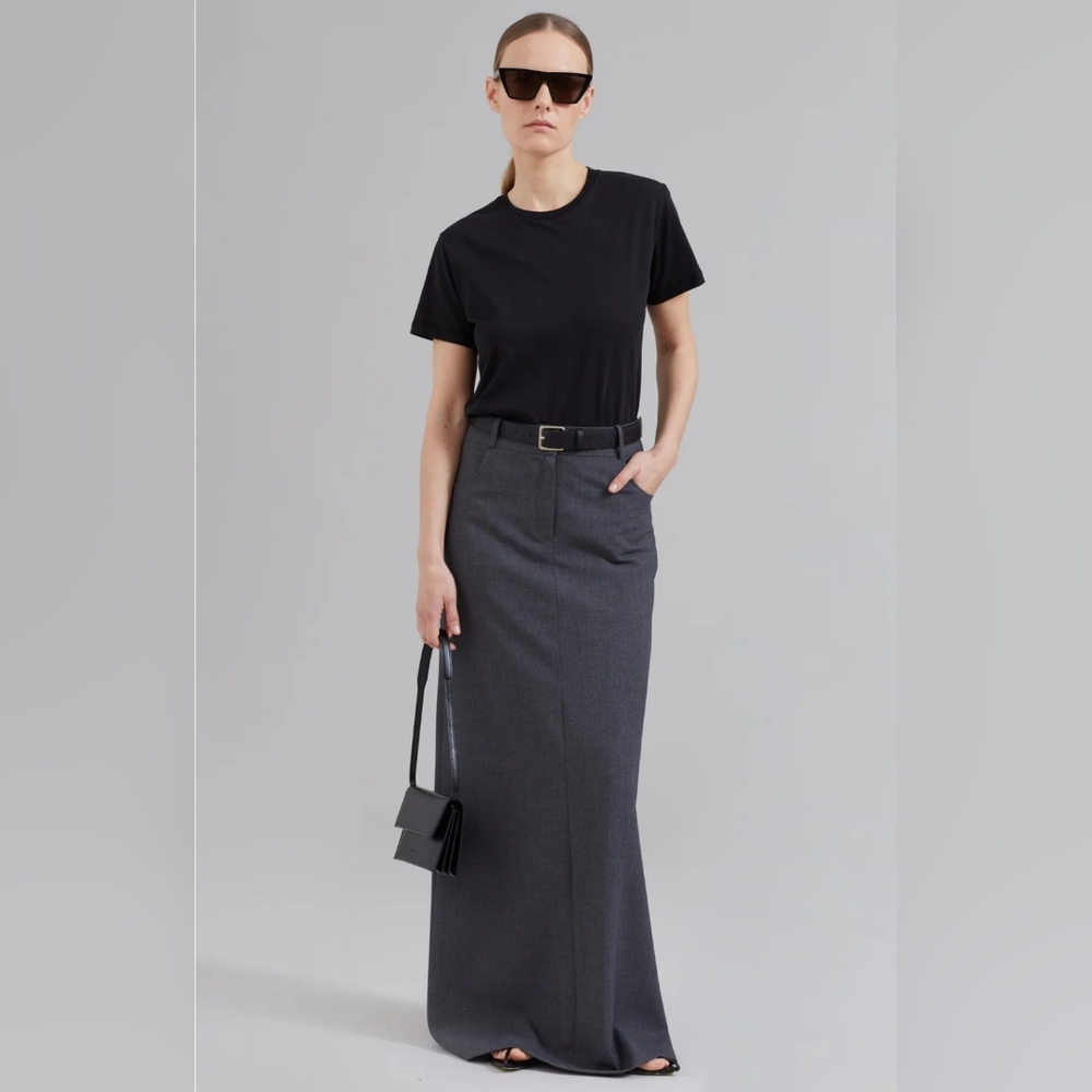 MALVO LONG PENCIL SKIRT - CHARCOAL